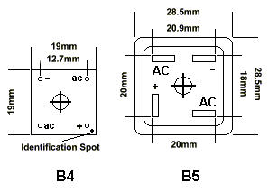 Bridge Rectifier Pin-outs and Dimensions