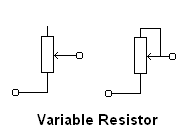 Potentiomer Symbol and Typical Circuits